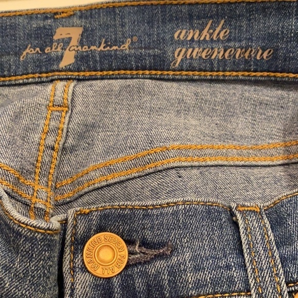 7 For All Mankind Ankle Gwenevere Distressed Jeans - Picture 6 of 7